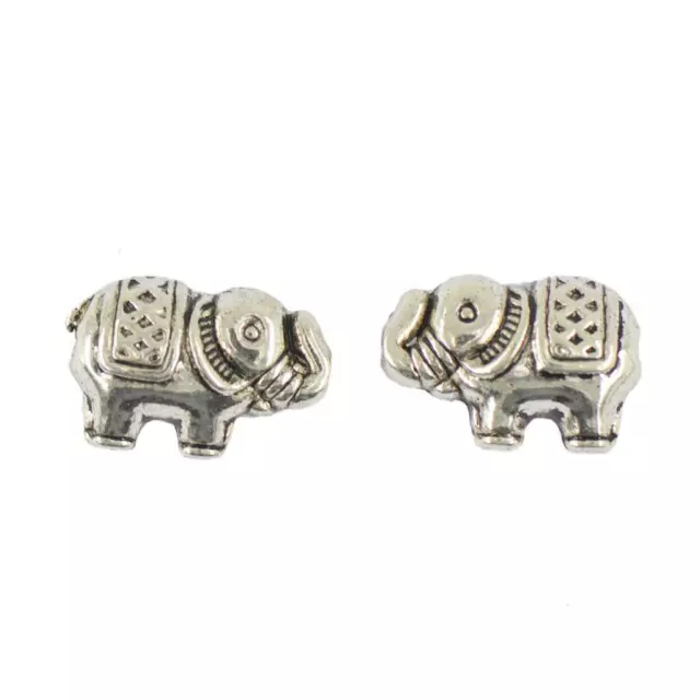 50pcs Tibetan Silver Elephant Spacer Charms Alloy Bead Jewelry DIY Makings