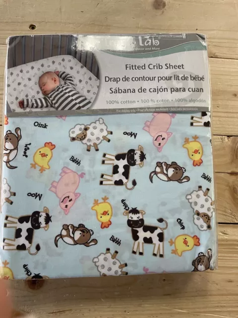 NEW Trend Lab Farm Animals Fitted Crib Sheet nursery bedding