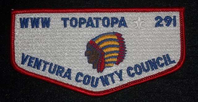 Topatopa Lodge Oa 291 Bsa Topa Topa Council California Chief Flap Rare!