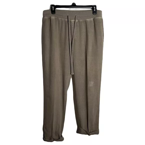 Standard James Perse Soft Drape Pant Size 2 Gray/tan Lagenlook Drawstrings twill