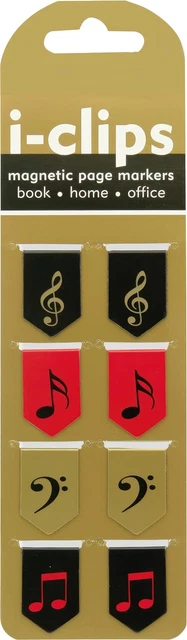 Music I-Clips Magnetic Page Markers (Set of 8 Magnetic Bookmarks) Book Type:B...