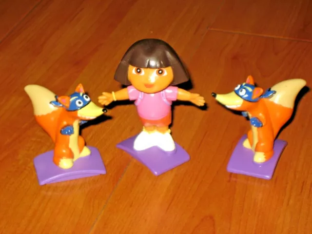 Dora The Explorer "Dora + 2 Swiper" Game Pieces, Cake Toppers