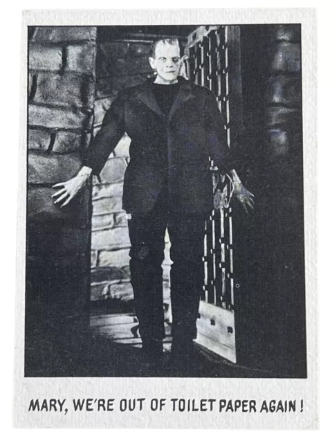 1973 Frankenstein’s Monster Creature Feature You’ll Die Laughing #82 Trade Card
