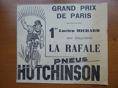 5/36 PUB HUTCHINSON PNEU BICYCLETTE GENIAL LUCIFER PARIS NANTES BENOIT FAURE AD 