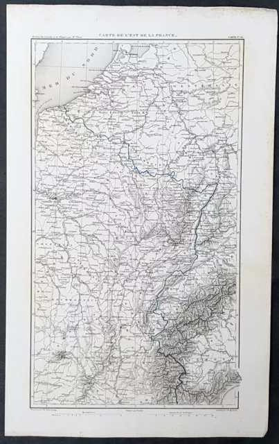 1835 M A Thiers Large Antique Map of France during the 2nd Revolution of 1830