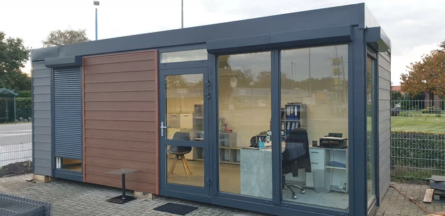 HOMEOFFICE BÜROCONTAINER CONTAINER Büro 7x3m Rolladen und Klima NEUE ...