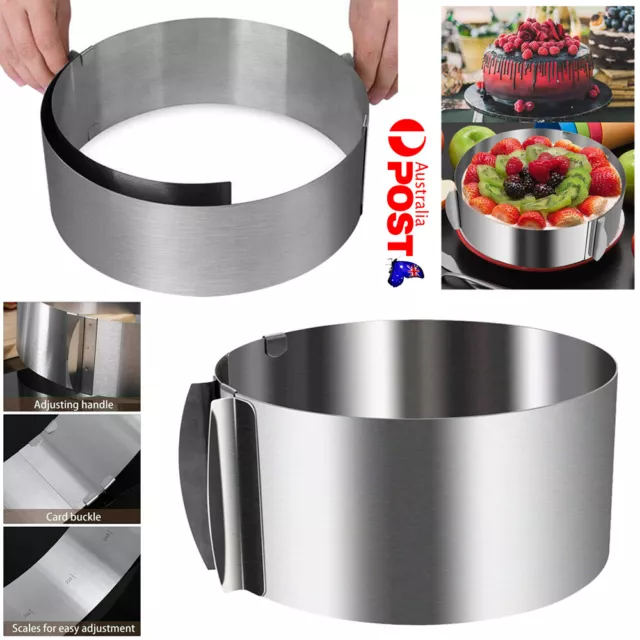 Stainless Steel Cake Mold 6"-12" Adjustable Round Baking Cake Ring For Mousse