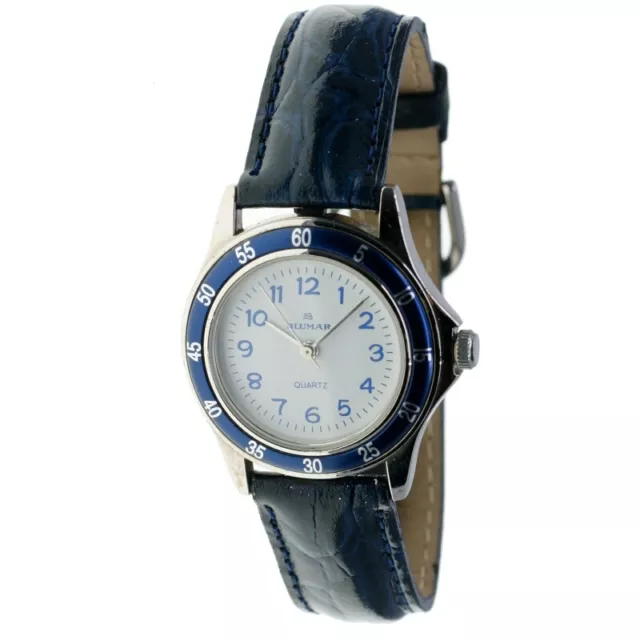 Reloj Blumar Para Mujer Acero Correa 30m Bisel Azul