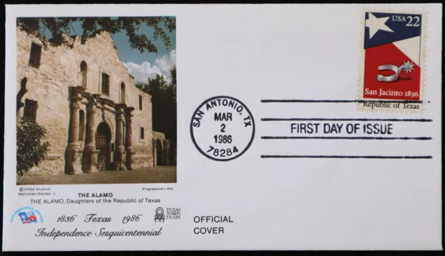 U.S. Used #2204 22c Texas Sesq First Day Cover. 1st Wagon Train Cachet. Scarce!