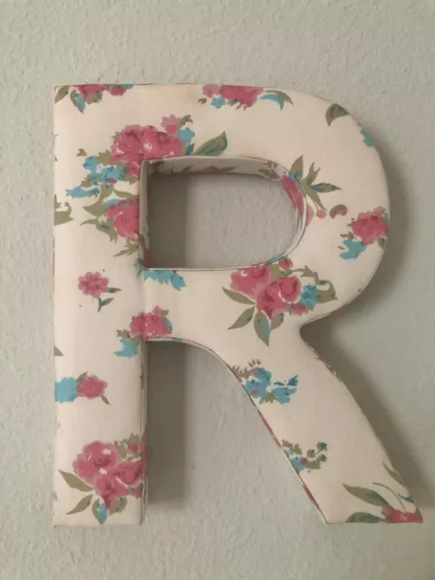 Fabric Covered Wall Letter - Pink Floral- Letter R