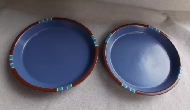 Dansk Southwestern Stoneware Mesa Blue 7 1/2" Salad Dessert 2 Bread Plates