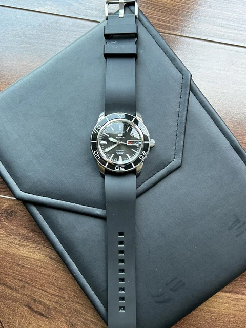 Seiko 5 Sports SNZH55 Men's Fifty Five Fathoms Automatic Black Diver Watch RARE!