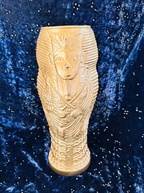 Luxor Hotel & Casino King Tut Gold Egyptian Mummy Glass Tiki Mug Glass 24oz Exc