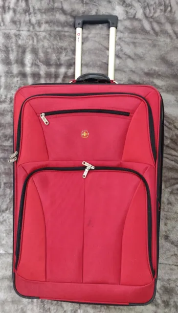 Red Large Wenger Swiss Gear Rolling Luggage Retractable Handle, Accessory Bags