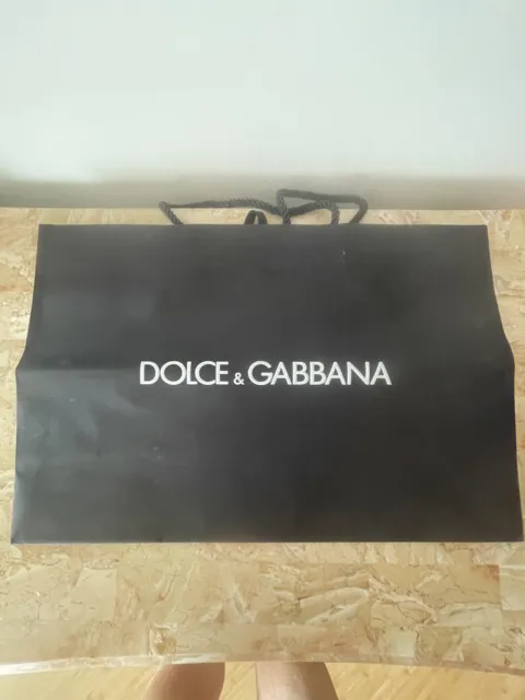 Dolce & Gabbana Paper Shopping Bag  Gift Rope White 12.5" x 19" x 6" New