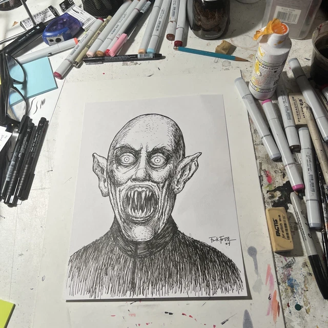 SALEMS LOT NOSFERATU The Vampire Dracula Horror Original drawing By ...