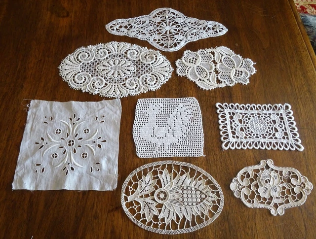 DENTELLE .8 appliques en dentelle et broderies - de 13 cm à 22 cm