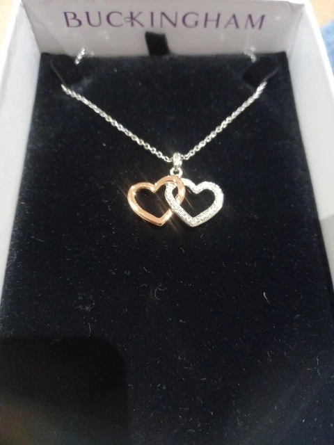 BUCKINGHAM JEWELLERY LINKED Hearts necklace 6.00 PicClick UK
