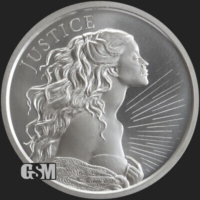 2022 - 1 oz .999 Fine JUSTICE Silver Round Silver Shield BU COIN - IN STOCK!!