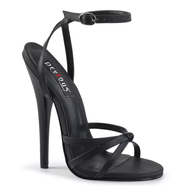 Sandali sexy Domina-108 tacchi alti sexy cinturino nero effetto pelle