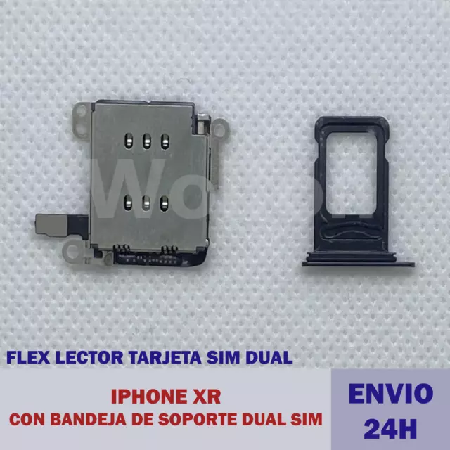 FLEX LECTOR TARJETA DUAL SIM IPHONE XR + BANDEJA Soporte PREMIUM cable envio 24h