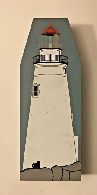 Vintage Marblehead Ohio Lighthouse Wood Model Folk Art OH Hand Painted Lake Erie