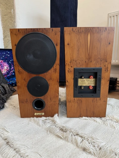 CASTLE INVERSION 15 Speakers (pair) In Book matched Yew Veneer. Superb ...