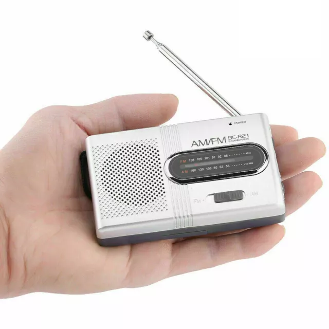 AM FM Radio Portable Mini Pocket Travel Battery Powered Built-in Speaker Stereo