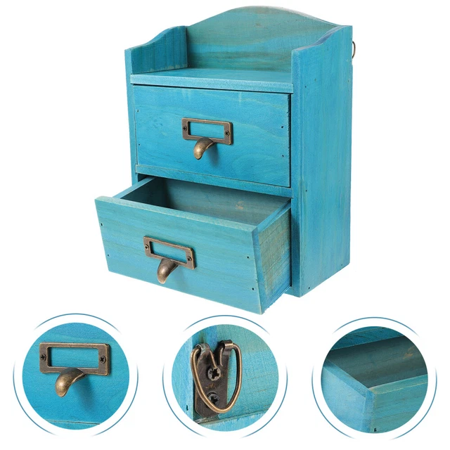 Organizador de almacenamiento de mesa caja de almacenamiento de madera tipo cajón caja de almacenamiento de joyas