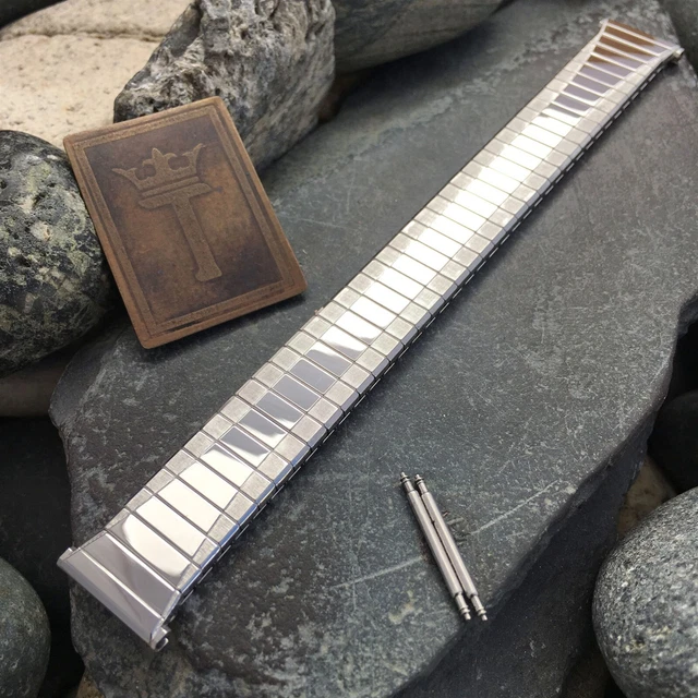 1967 10k White Gold-Filled Premium Speidel Depth nos Vintage Watch Band