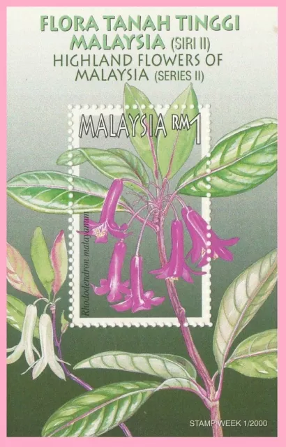 Stamp Week 2000 Highland Flowers of Malaysia (2nd Series) MS SG#MS959 MNH