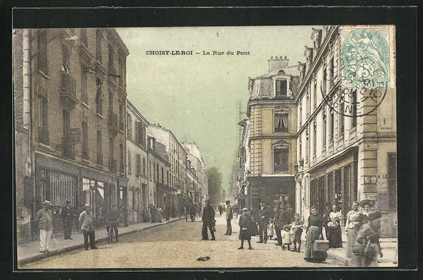 CPA Choisy-le-Roi, La Rue du Pont, vue de la rue 1905
