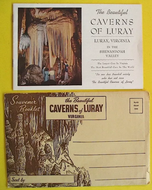 The Beautiful Caverns of Luray Vintage 1954 Souvenir Booklet & Envelope Virginia