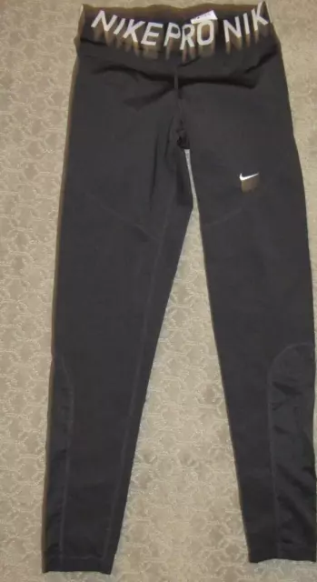 Nike Pro Women's Black Compression Legging Athletic Pants Size L Waist 29"-31"