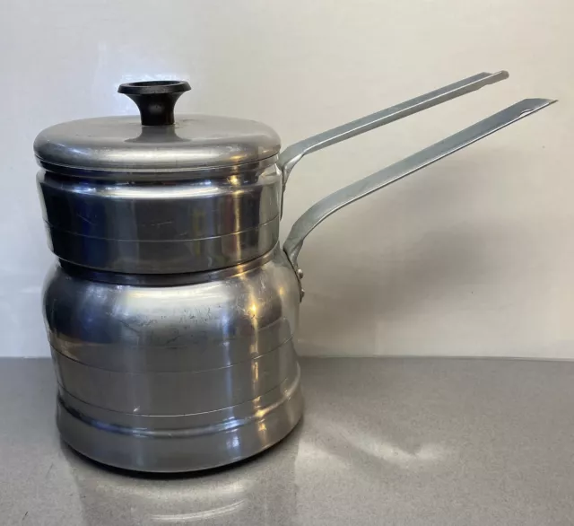 VINTAGE COMET The Popular Aluminum DOUBLE BOILER with LID Made in USA