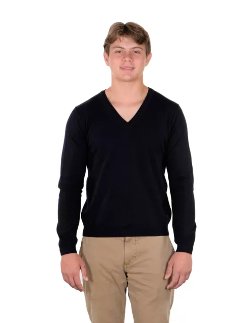 Just Cavalli Mens Long Sleeve V-Neck Wool Sweater Pullover Large 2
