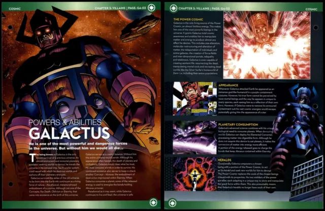 Galactus - Powers & Abilities #GA-03 Villains - Cosmic Marvel Fact File Page