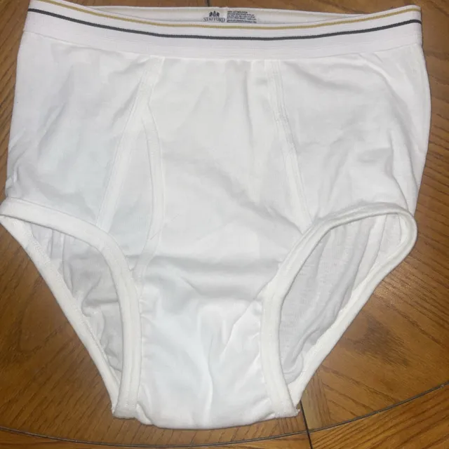 STAFFORD JCPENNEY VTG Men's White Full-Cut Briefs Underwear Size