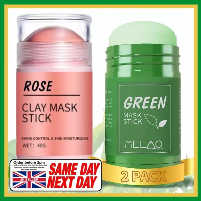 2 x Mask Stick For Face Blackhead Remover Poreless Deep Cleanse Green Tea