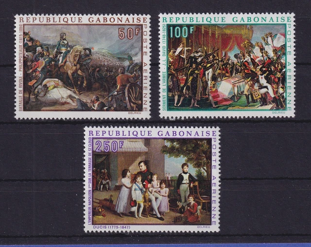 Gabun 1969 Gemälde Napoleon Bonaparte Mi.-Nr. 330-332 postfrisch **