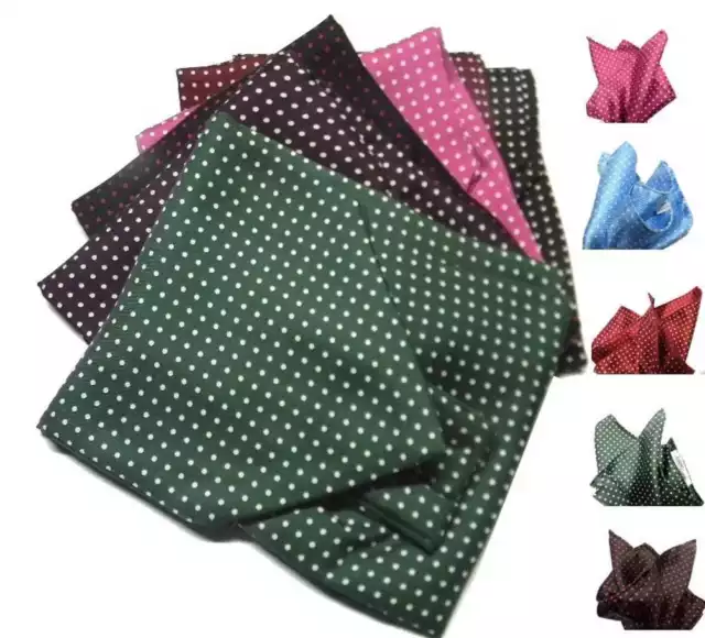 ASCOT UOMO FOULARD DI SETA STAMPATA SILK CASHE COL A POIS BIANCHI vari colori