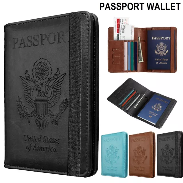 New Slim Leather Travel Passport Wallet Holder RFID Blocking ID Card Case Cover