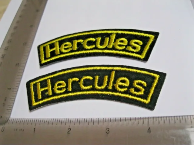 Paar Hercules Schwarz Deutsches Motorrad Aufnäher Abzeichen Vintage Nähen Oder Aufbügeln Xd