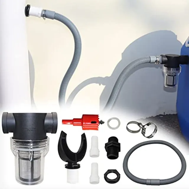 Collecteur d'eau de pluie pratique avec tuyau flexible de 100 cm et filtre de tu