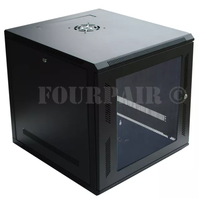 9U IT Wall Mount Network Server Data Cabinet Rack Locking Lock & Key - 18" Deep