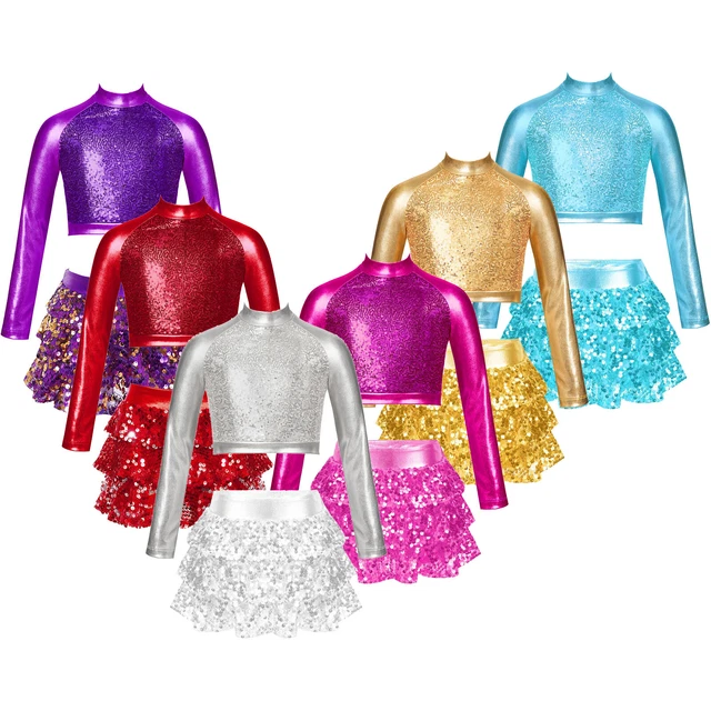 Set pantaloncini da ballo metallici lucidi finto collo