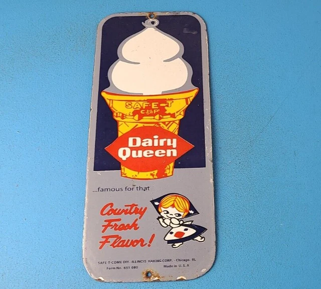 VINTAGE DAIRY QUEEN Porcelain Ice Cream Milk Drive Thru General Store