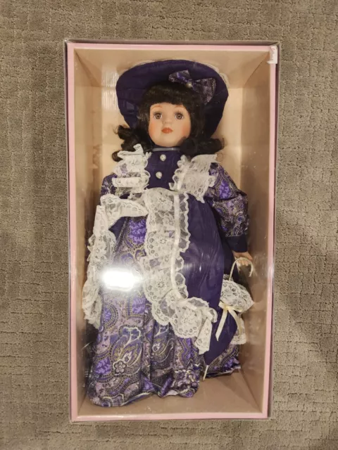 Dandee, Victorian Treasures, Fine Bisque Porcelain Doll, Limited Edition, Purple