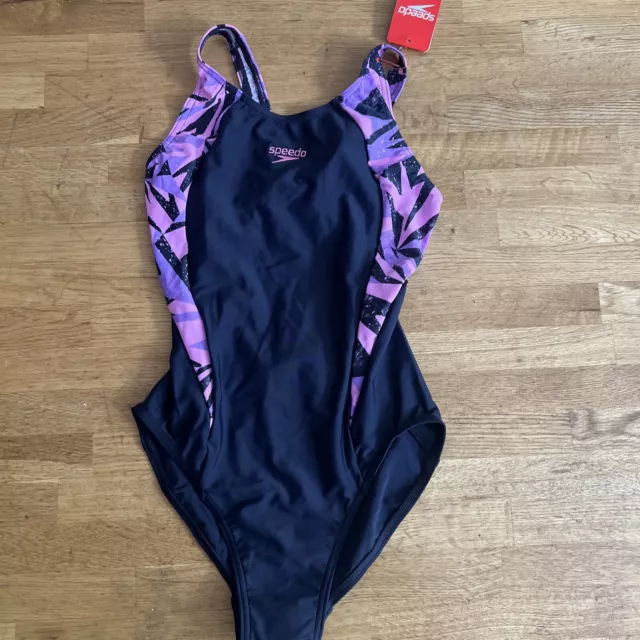 Speedo Girl's Hyperboom Splice Muscleback Swimsuit Swimming Costume Junior BNWT