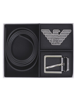 U OFFRE ARMANI Emporio Armani Ceinture MADE IN ITALY Homme Noir Y4S282 YLQ2E 88001 TL 